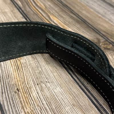 Fender Custom Shop Guitar Bass Strap Black Leather 2" Strat Tele image 5