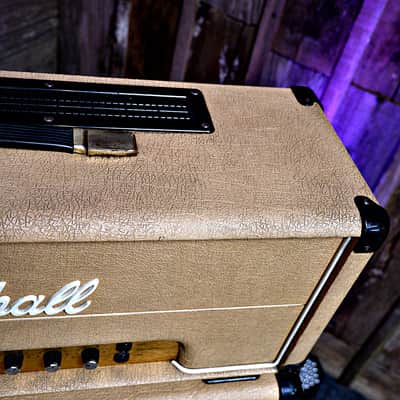 Vintage Marshall JMP 2203 MKII Master Lead 100-watt Amp Head w/ Matching 4x12 Speaker Cab - Fawn Tolex image 12