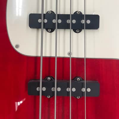 Peavey Milestone IV Fretless Bass Guitar - Transpartent Red image 4