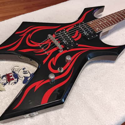 B.C. Rich Kerry King Signature Warlock - Black/Red Flame image 3