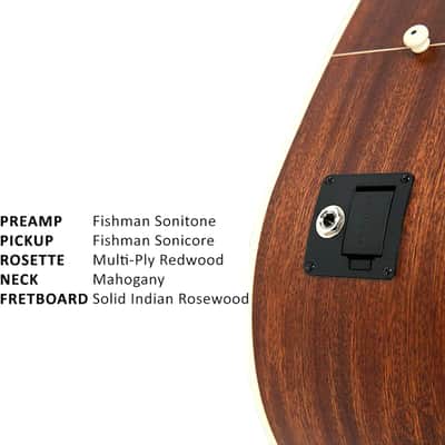 Parkwood S26GT Dreadnought Body Semi Acoustic Guitar - Natural image 4