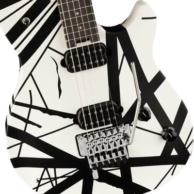 SPECIAL ORDER! EVH Wolfgang Special Striped guitar in Black / White Satin image 6