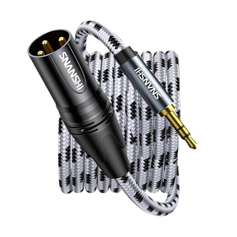 Xlr To 3.5Mm Cable 10Ft, Stereo To Mono,Nylon Braided 3.5Mm To Xlr Unbalanced Cable For Amplifier, Sound Board, Mixer,Speaker image 1
