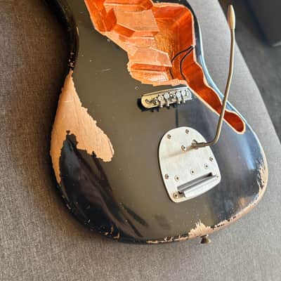 WARMOTH JAZZMASTER BODY • MJT BLACK NITRO RELIC • MASTERY BRIDGE & VIBRATO • NO PICKUPS image 12