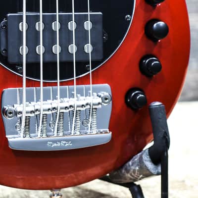 Ernie Ball Music Man Bongo 5 HH Blood Orange 5-String Electric Bass w/Case #K05118 image 8