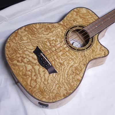 DEAN Exotica Quilt Ash acoustic electric 4-string BASS guitar w/ Case NEW EQABA - B-stock image 5