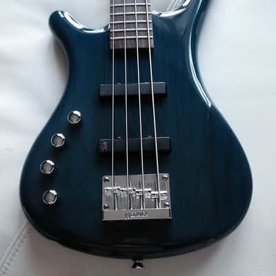 Lefty Warwick Rock Bass 4 2010 Trans Blue with Deluxe Gig Bag/Kit image 1