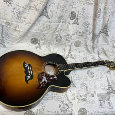 2010 Gibson Super Dove Vintage Sunburst Original Hard Shell Case Built In Electronics image 5