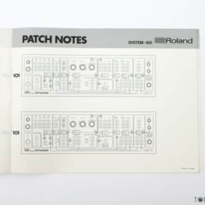 ROLAND SYSTEM 100 MODEL 101 PATCH NOTES BOOK model sheets VINTAGE SYNTH DEALER 2 image 3