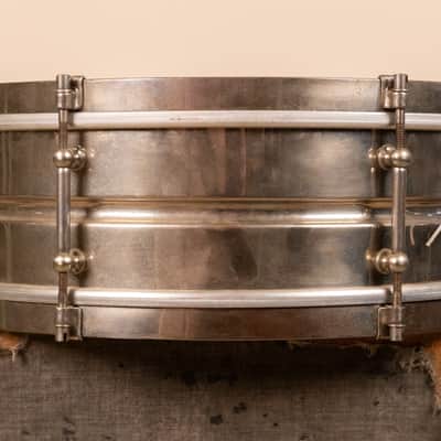1930s Leedy 5x14 Nickel Over Brass Utility Snare Drum image 4