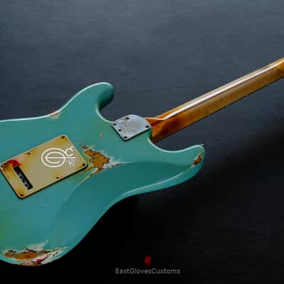 Fender Stratocaster American Deluxe Daphne Blue HSS Made in USA Relic Aged image 7