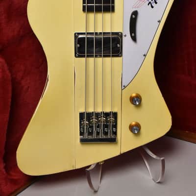777 Guitars Custom Reverse T-Bird Bass Vintage White Relic w/HSC image 2