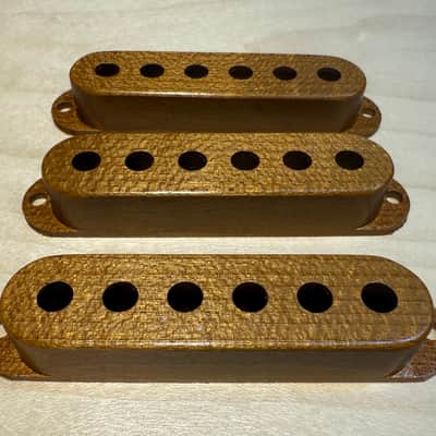 Strat single coil wood pickup cover set image 2