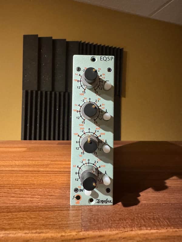 Tonelux EQ5P 500 Series Discrete Parametric Equalizer Module 2010s - Green image 1