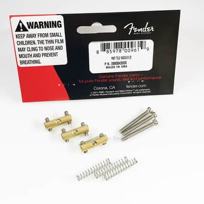 Genuine Fender Vintage Brass Telecaster Tele Bridge Saddles - 3 Saddles w/Screws image 4