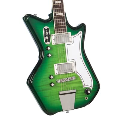 Airline Guitars Jetsons 2P FM Green Burst Flame image 2