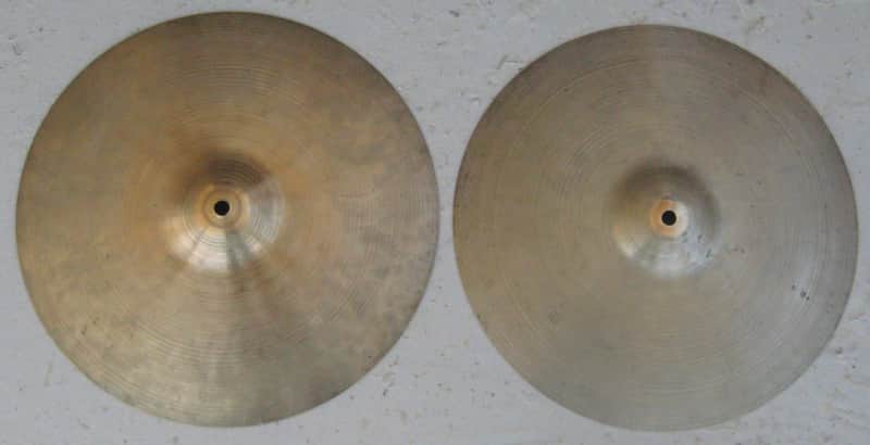Zildjian 14" Hi-Hat Cymbals 1960s-70s - Brass image 1
