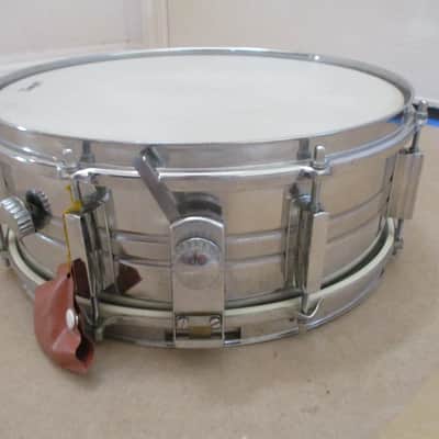 Tempro Vintage 14 X 5 Snare Drum, 8 Lugs, Brilliant Chrome, Muffler, Made In Japan, All Original! image 2