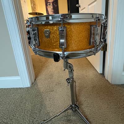 Ludwig NEW 5x14 Wood Gold Sparkle Snare Drum image 4