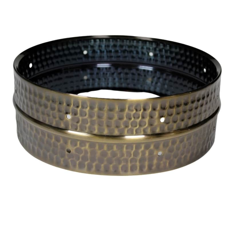 World Max BKSH-4014/1031 4x14"  snare drum shell  hammered black over brass, Pre-drilled for 10 lugs image 1