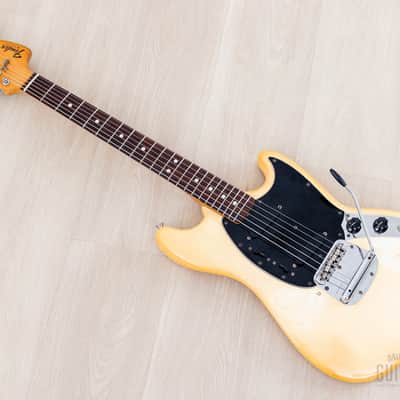 1981 Fender Mustang Vintage Offset Guitar Olympic White w/ Case image 12