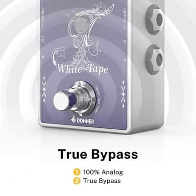 Tape Delay Guitar Effect Pedal, White Tape Stereo Tape Delay Transparent Boost True Bypass image 4