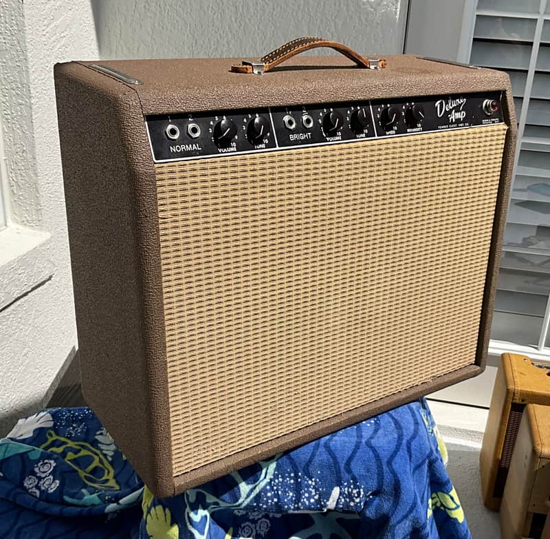 Fender Deluxe 6G3 Brownface 20-Watt 1x12" Guitar Combo 1961 - 1963 - Brown image 1