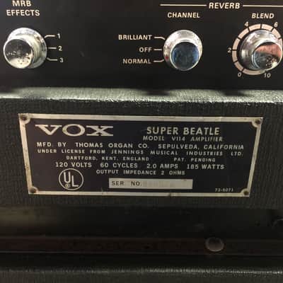 Vox Vox Super Beatle V114 amp  Black image 12