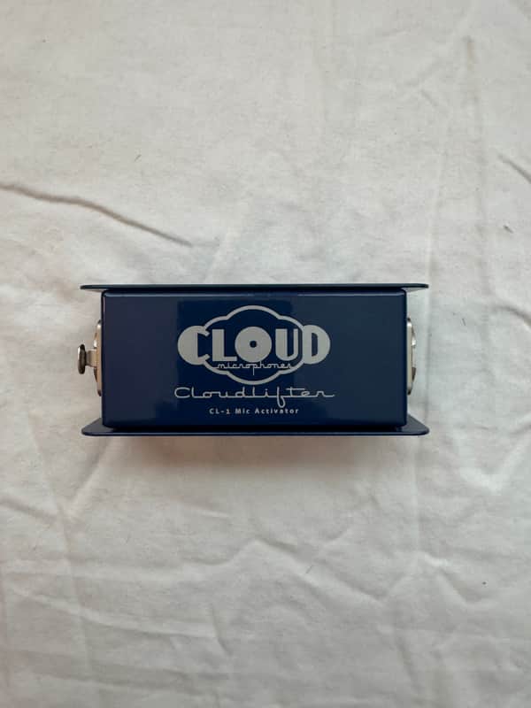 Blue rectangular microphone activator device with "CLOUD" logo on top.