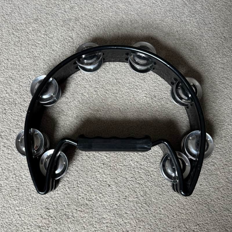 Tiger TAM14 Half Moon Tambourine - Black image 1