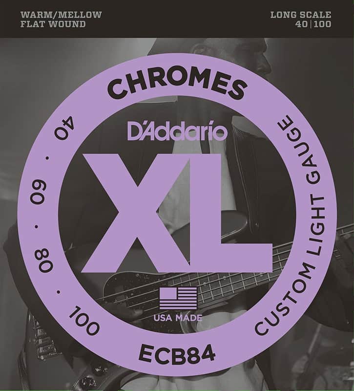 D'Addario ECB84 Chromes Bass Guitar Strings Custom Light 40-100 Long Scale image 1
