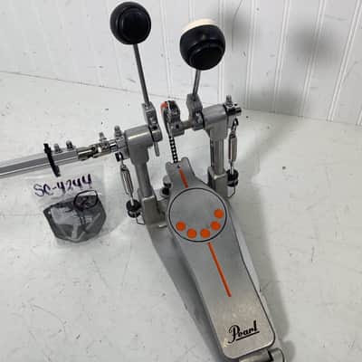 Pearl P932 Demonator Longboard Chain-Drive Double Bass Drum Pedal 2010s - Chrome / Orange image 2