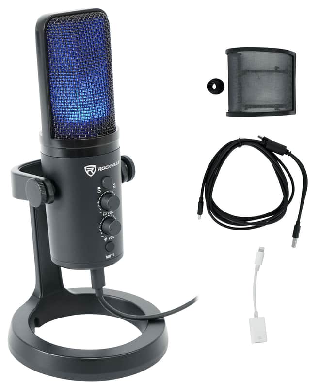Rockville ROCK-STREAM PRO Gaming Streaming Recording Dual Pattern USB Microphone image 1
