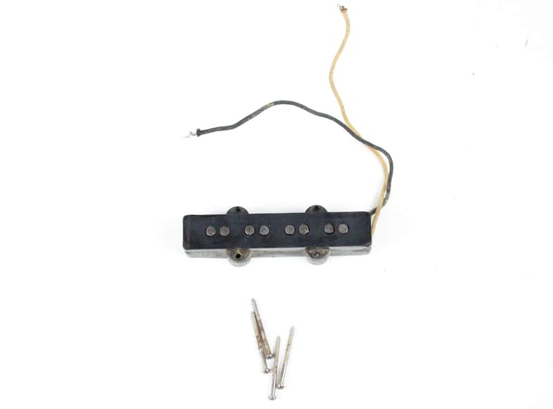 1965 Vintage Fender Jazz Bass BRIDGE Pickup Rewound L-Series Grey Bottom USA 1960s Pre-CBS image 1