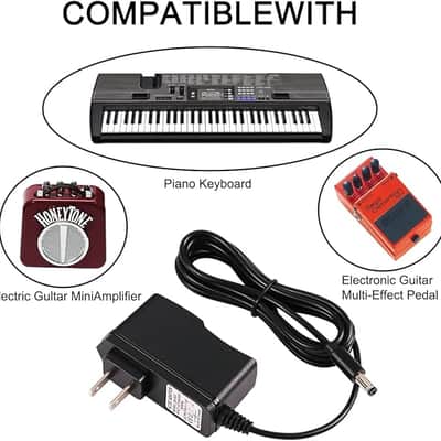 9V 1A AC/DC Power Supply Adapter for Casio Keyboard AD-5 AD-5MU AD-5MR WK-110 WK-200 LK-43 LK-100 LK-220 CTK-496 CTK-573 CTK-700 CTK-710 CTK-720 CTK-2100 Charger Cable Cord (8.2 feet) image 2