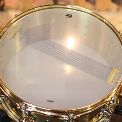 DW 5.5x14 Collector's Bell Brass Snare Drum w/ Gold Hardware image 5
