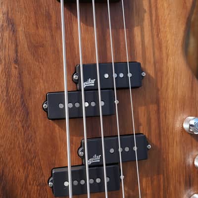 G&L USA Custom Shop Matador-V Monkey Pod 5-String Electric Bass Guitar w/ Black Tolex Case (2025) image 7