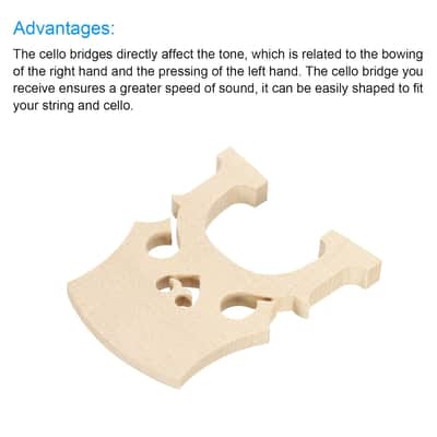 4/4 Cello Bridge Maple Wood For 4/4 Cello Replacement Instrument Parts image 4