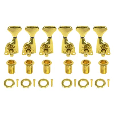 6 Guitar Machine Heads Sealed Tuning Key Pegs Tuners Set Replacement 3L+3R Compatible with Strat ST Tele SG Style Electric or Acoustic Guitars (Gold) image 2