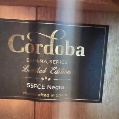 Cordoba Guitar  nylon string 55FCE Negra Limited Edition Ziricote - Guitar nylon string image 10