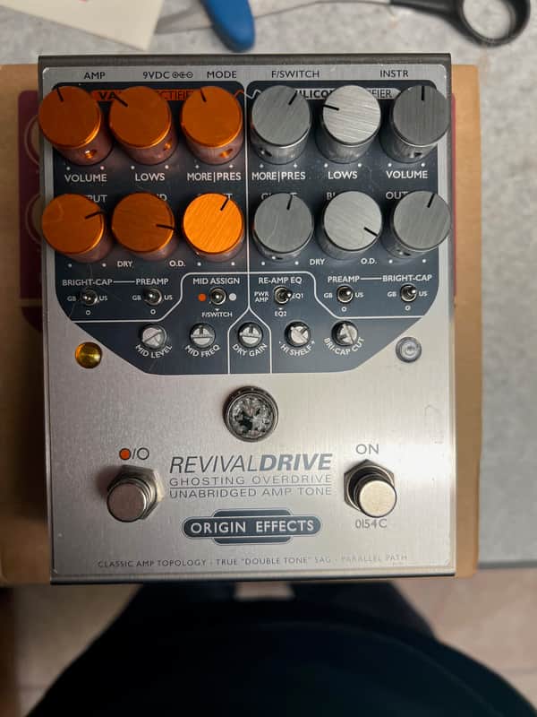 Origin Effects RevivalDrive Custom Ghosting Overdrive with Secondary EQ Controls 2010s - Silver/Orange image 1