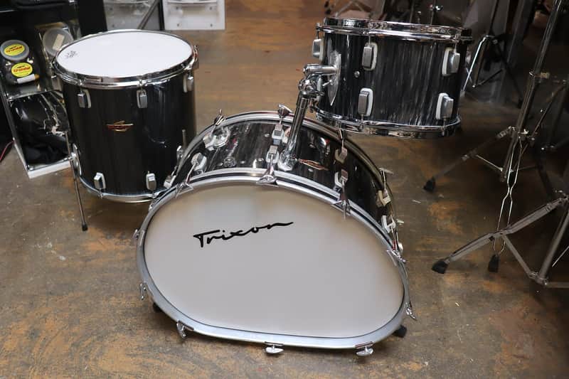 Trixon 3pc Speedfire Drum Set Black Stripe Vintage 1960's image 1