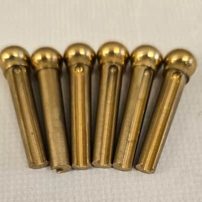 1 Set (6) Guyker Brass Pins Acoustic / Folk Guitar Bridge Pins image 4