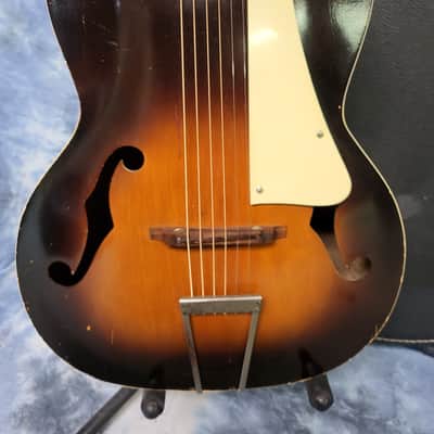 Vintage RARE 1956 Kay Model K32 Sunburst Super Grand Archtop Neck Reset Pro Setup New Strings Softshell Case image 2