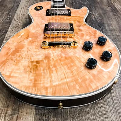 Gibson Custom Shop Les Paul Custom Burl Maple Limited Edition Electric Guitar Natural image 6