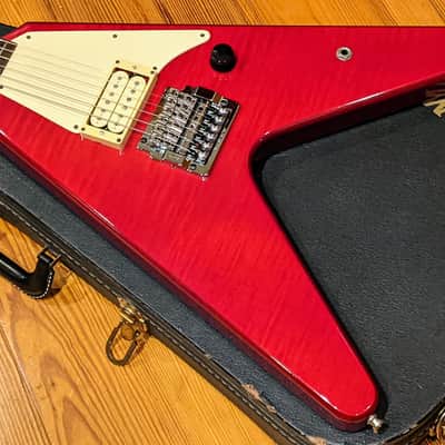 Hamer 1984 K.K. Downing Signature Flying V Vector Translucent Red Flame Top VINTAGE Guitar w/OHSC, RARE & EXC! image 3