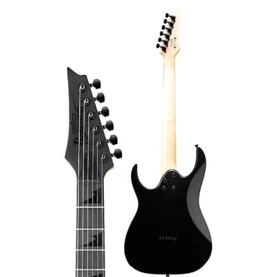 Ibanez RG Gio GRGR131EX-BKF 6-String Solid Body Electric Guitar with Bound Purpleheart Fretboard, Right-Handed, Black Flat image 3
