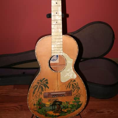 Supertone Parlor Acoustic 1930's Decalcomania w/Case image 1