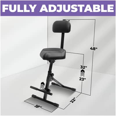 Liquid Stands Guitar Stool, Adjustable Piano Stool - Professional Musician Drum Throne with Backrest - Guitar Seat Drum Seat, Musician Stool image 2