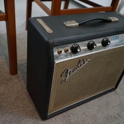 1968 Fender Champ-Amp AA764 "Drip Edge" Silverface Vintage Tube Amplifier – Original Transformer, Original Speaker, Original Fender Cover (From Corona) image 2